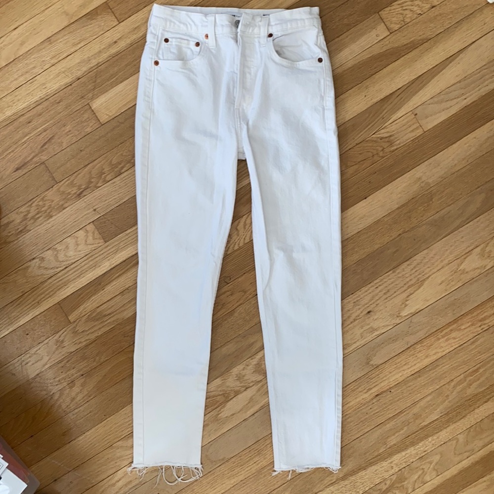 Re/done high rise ankle crop stretch Jean